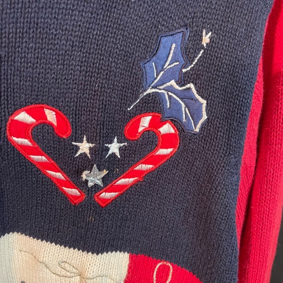 Ugly Christmas Sweater Full Zip Cardigan: Oversized Vintage Tacky Holiday Wear - Picture 3 of 6